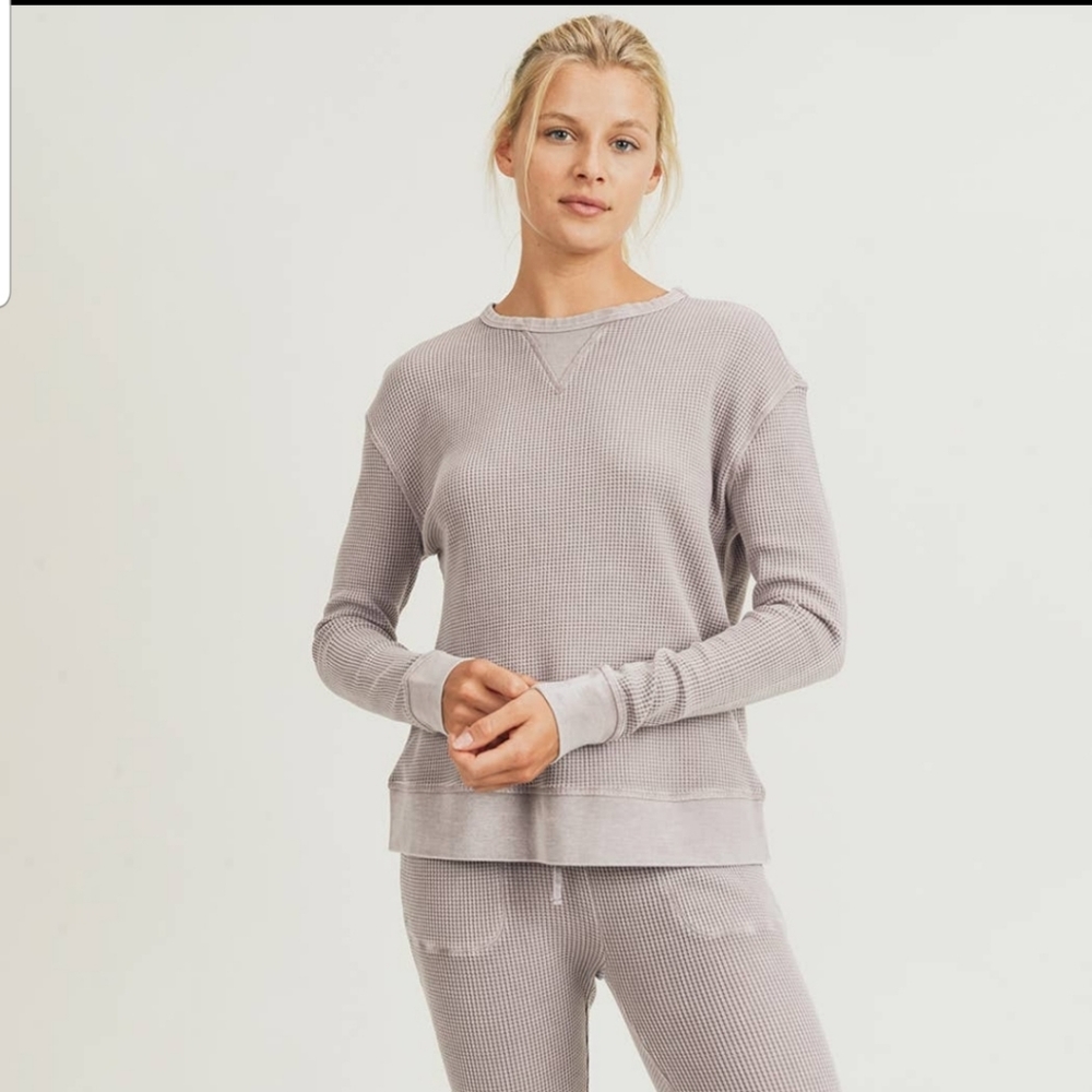 Cotton Waffle Mineral Washed Pullover